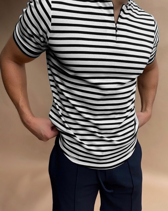 Solid color polo shirt without zipper