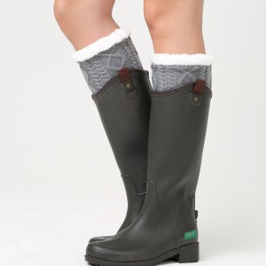 Unisex Winter Plus Velvet Knitting Knee Ankle Calf Warmer Pads Wool Warm Boots Deco Skirt Tube Socks